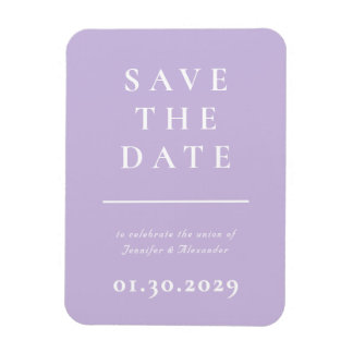 Paarse moderne save the date magneet