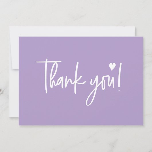 Paarse moderne script Baby Shower  Bedankkaart (Voorkant)