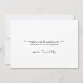 Paarse moderne script Baby Shower  Bedankkaart (Achterkant)