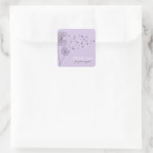 Paarse Moderne Script Bedankt Zakelijk Vierkante Sticker (Tas)