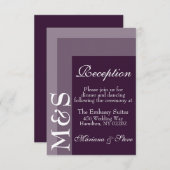 Paarse moderne script bruiloft Kaart (Voorkant / Achterkant)