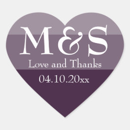 Paarse Moderne Scriptie Huwelijk Hart Sticker