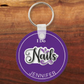 Paarse moderne Sleutelhanger van nageltechnicus (Voorkant)