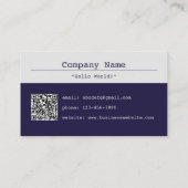 Paarse moderne software tech-professional QR-code Visitekaartje (Achterkant)