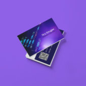 Paarse moderne software tech-professional QR-code Visitekaartje