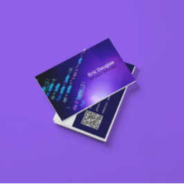 Paarse moderne software tech-professional QR-code Visitekaartje