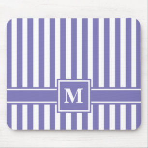 Paarse Moderne Stripe met monogram Muismat