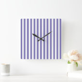 Paarse moderne stripes vierkante klok (Huis)