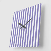 Paarse moderne stripes vierkante klok (Hoek)