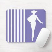 Paarse moderne strips met Mode Silhouette Muismat (Met muis)