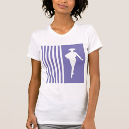 Paarse moderne strips met Mode Silhouette T-shirt