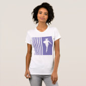 Paarse moderne strips met Mode Silhouette T-shirt (Voorkant volledig)