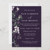 Paarse moderne wilde bloem lavendel bruiloft kaart (Voorkant)