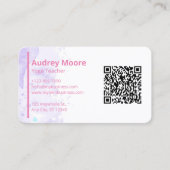 Paarse moderne yogaleraar visitekaartje (Voorkant)