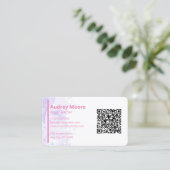 Paarse moderne yogaleraar visitekaartje (Staand voorkant)