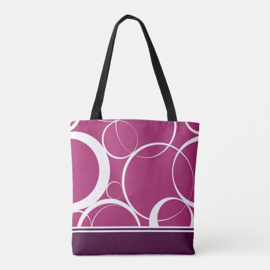 Paarse moduscirkel tote bag (Achterkant)