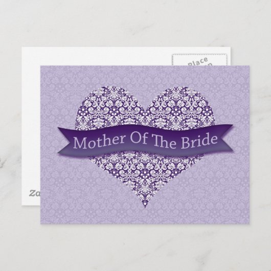 Paarse moeder van de Bride Briefkaart (Voorkant / Achterkant)