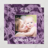 Paarse  Moederdag Feestdagenkaart (Voorkant / Achterkant)