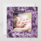 Paarse  Moederdag Feestdagenkaart (Voorkant)