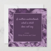 Paarse  Moederdag Feestdagenkaart (Achterkant)
