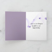 Paarse moeders in roestige kan verjaardag kaart (Binnen)