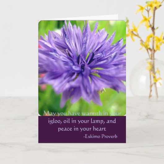 paarse, moge je warmte hebben in je iglo, olie... kaart (Gele Bloem)