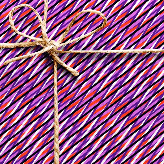 Paarse moiré Stripes - Optische illusie - Abstract Cadeaupapier