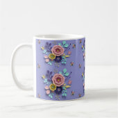 Paarse mok met pastelbloemen (Links)