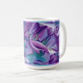 Paarse mok van het florale patroon (Voorkant rechts)