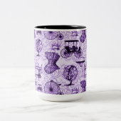 Paarse Mok van Steampunk Pattern Coffee (Center)