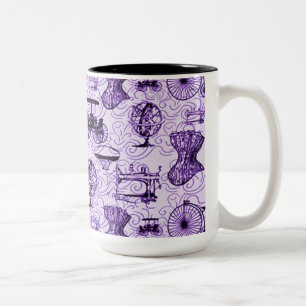 Paarse Mok van Steampunk Pattern Coffee