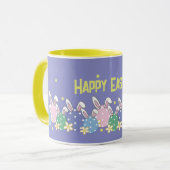 Paarse Mok voor Happy Paast - Bunny Ear Eggs (Voorkant links)