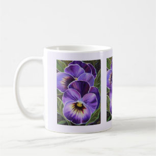 Paarse mok voor kunstkoffie voor de kunstschilderi