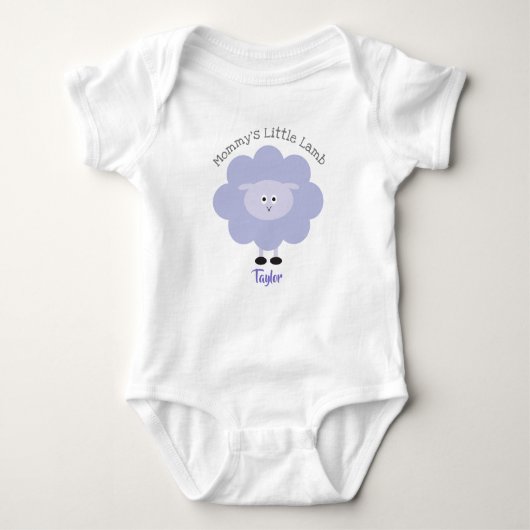 Paarse Mommys Little Lamb Geslacht Neutraal Schatt Romper (Voorkant)
