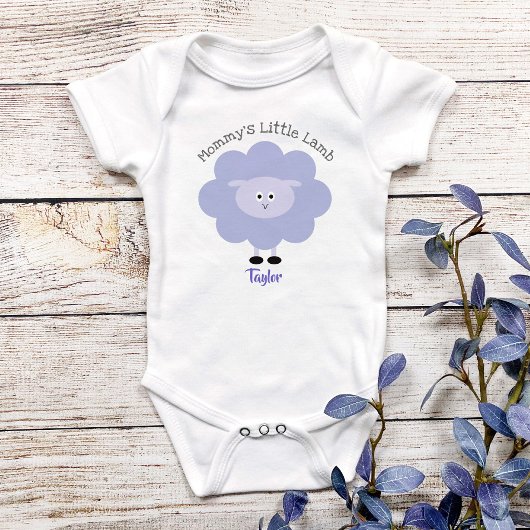 Paarse Mommys Little Lamb Geslacht Neutraal Schatt Romper