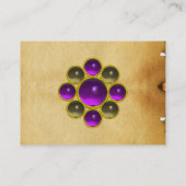 PAARSE MON ,GRAY AGATA, perkament, violet, platina Visitekaartje (Achterkant)