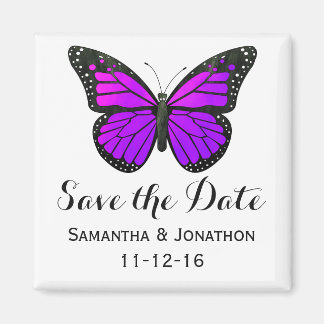 Paarse Monarch Vlinder Bruiloft Save the Date Magneet