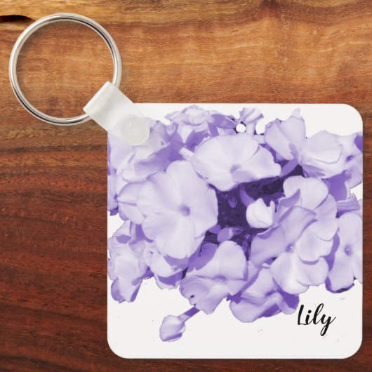 Paarse monochrome gepersonaliseerde Bridesmaïde Sl Sleutelhanger (Voorkant)
