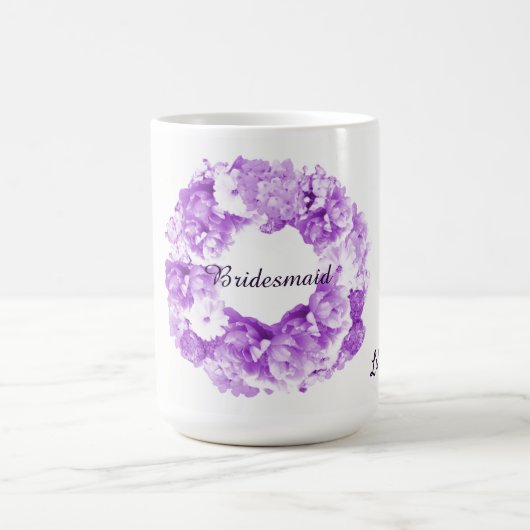 Paarse monochrome Mok met bridesmaïde koffie (Center)