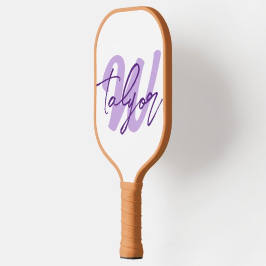 Paarse monogram aangepaste naam en initiaal pickleball paddle (Links)