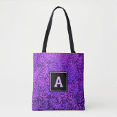 Paarse monogram bladpatroon vet moderne gewoonte tote bag (Voorkant)