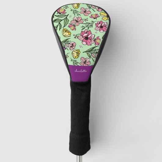 Paarse monogram Bloedtuin Golfheadcover (Voorkant)