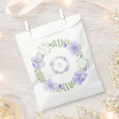 Paarse monogram bloemen Waterverf Elegant Wedding Bedankzakje (Geknipt)