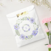 Paarse monogram bloemen Waterverf Elegant Wedding Bedankzakje (Gezegeld)