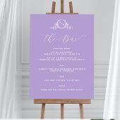 Paarse Monogram Elegante Bar Trouwbord Poster