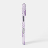 Paarse Monogram Elegante Bloem iPhone Hoesje (Rechterkant)