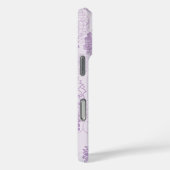 Paarse Monogram Elegante Bloemen Case-Mate iPhone Case (Achterkant / Rechts)
