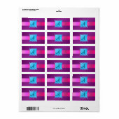 Paarse monogram fancy embleem etiket (Full Sheet)