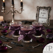 Paarse Monogram Fleur-de-Lis Satijnen Lint