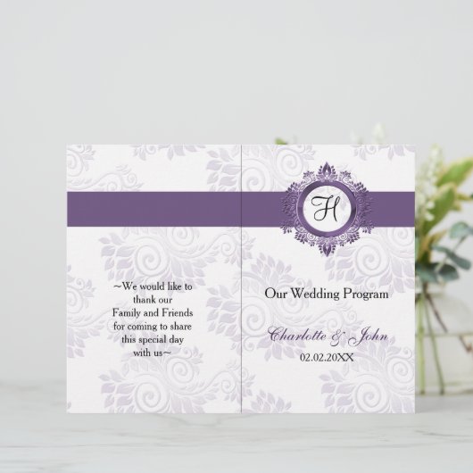 paarse monogram gevouwen Weddenschap (Staand voorkant)
